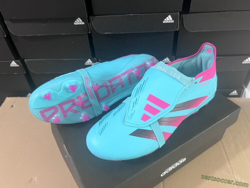 Adidas Predator Elite Foldover Tongue FG Low-Tops Soccer Cleats - Jade/Red/Pink