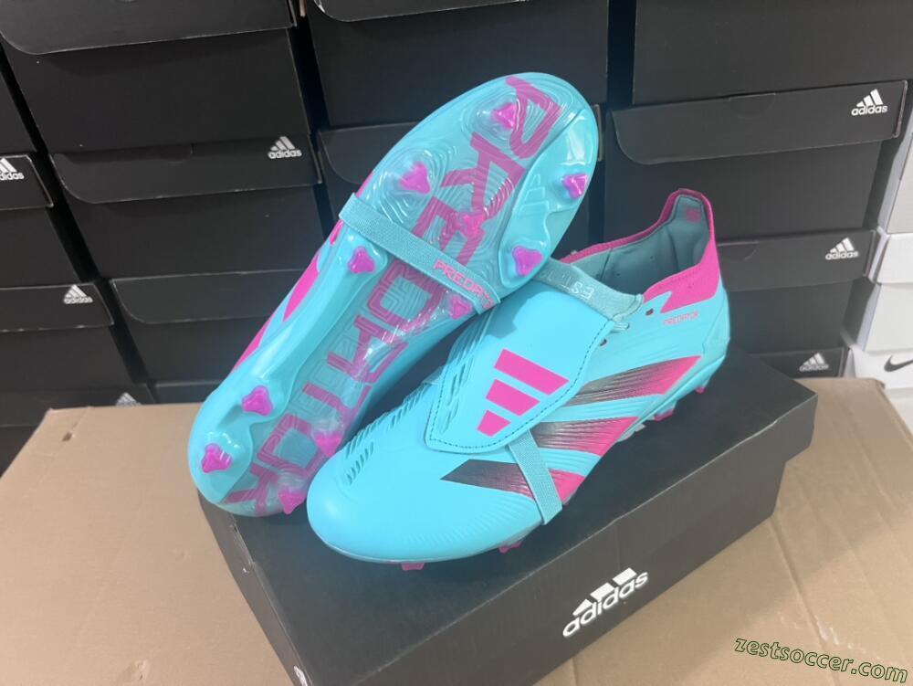 Adidas Predator Elite Foldover Tongue FG Low-Tops Soccer Cleats - Jade/Red/Pink