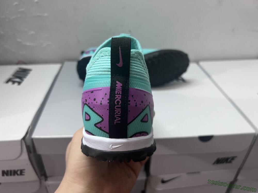 Nike Air Zoom Mercurial Vapor 15 Pro TF Low-Tops Soccer Shoes - Jade/Black/Purple