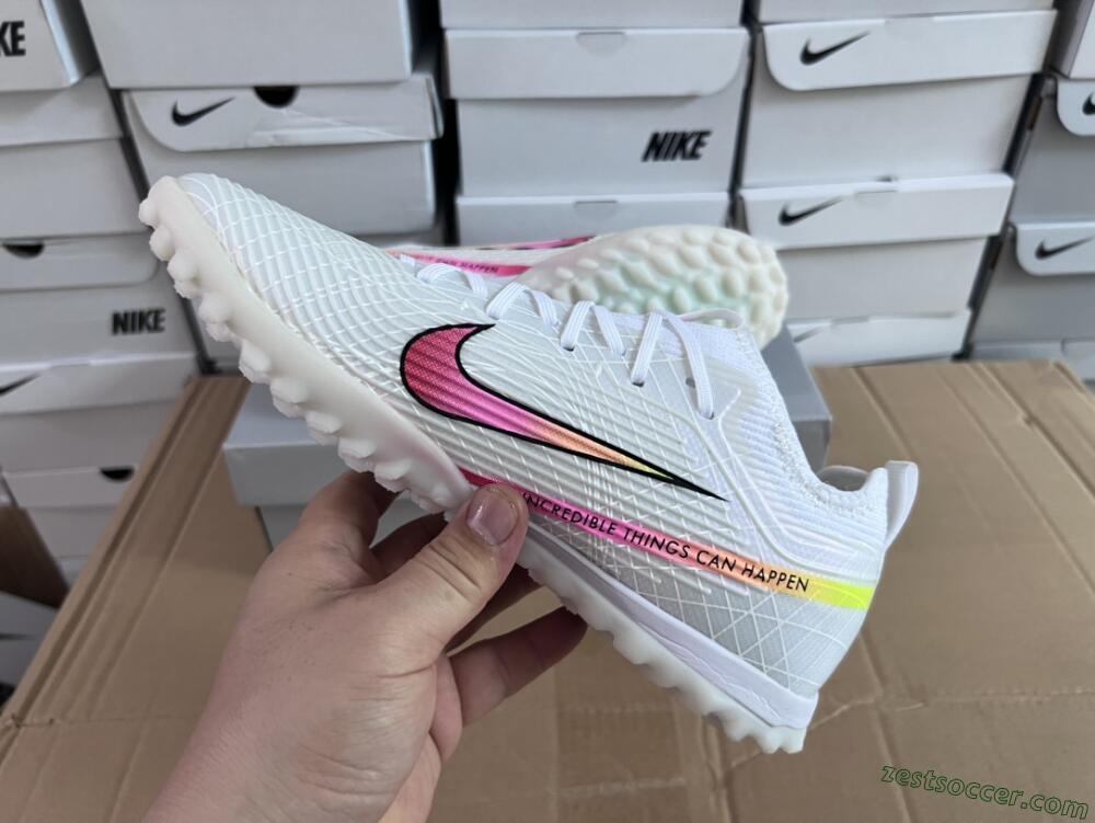 Nike Air Zoom Mercurial Vapor 15 Elite TF Low-Tops Soccer Shoes - White/Black/Pink
