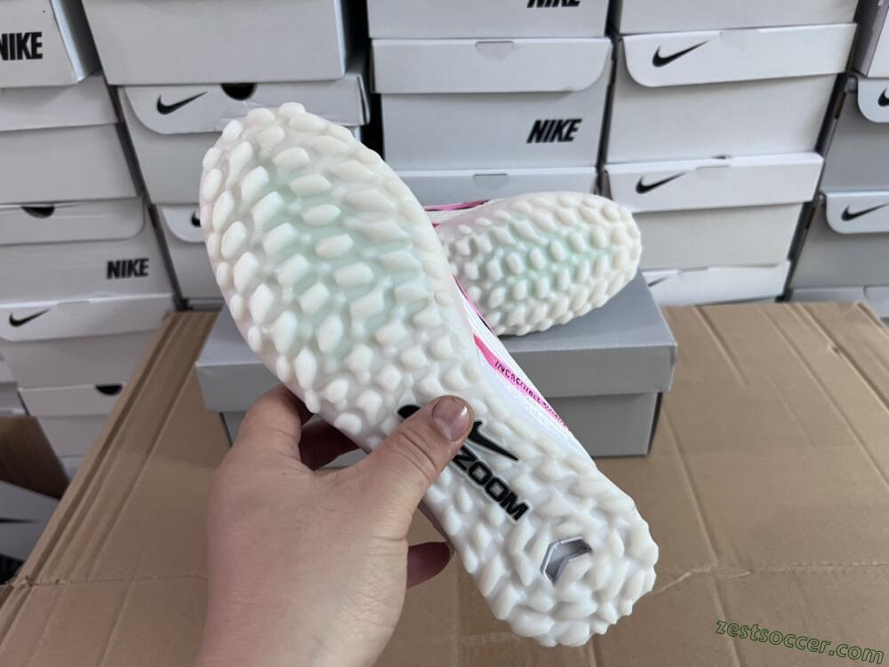 Nike Air Zoom Mercurial Vapor 15 Elite TF Low-Tops Soccer Shoes - White/Black/Pink