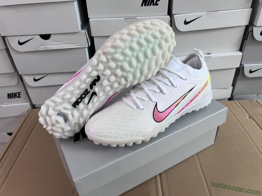 Nike Air Zoom Mercurial Vapor 15 Elite TF Low-Tops Soccer Shoes - White/Black/Pink