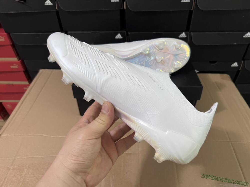 Adidas Predator Elite Laceless FG Low-Tops Soccer Cleats - White/Silver