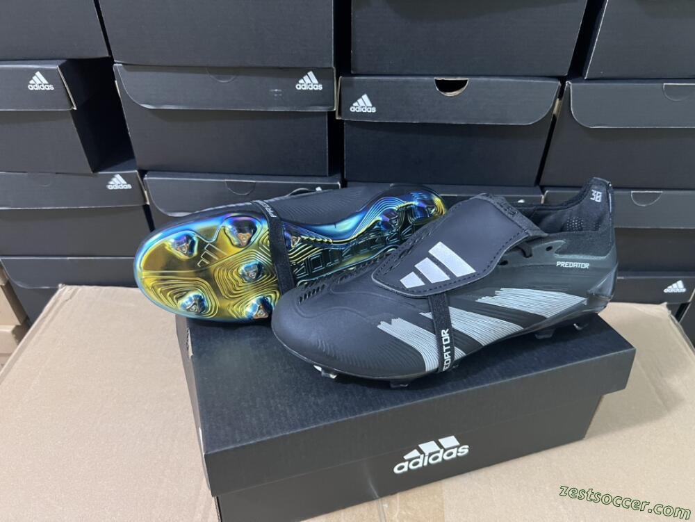 Adidas Predator Elite Foldover Tongue FG Low-Tops Soccer Cleats - Black/Silver/Gold