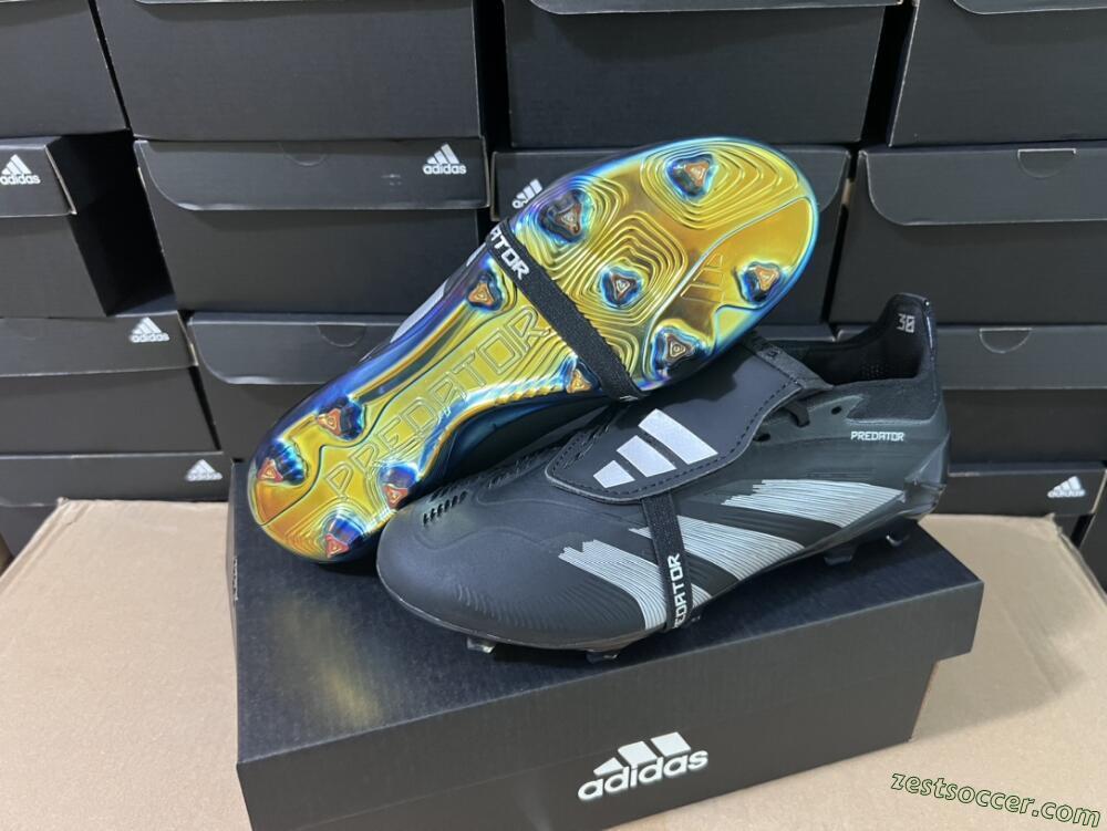 Adidas Predator Elite Foldover Tongue FG Low-Tops Soccer Cleats - Black/Silver/Gold