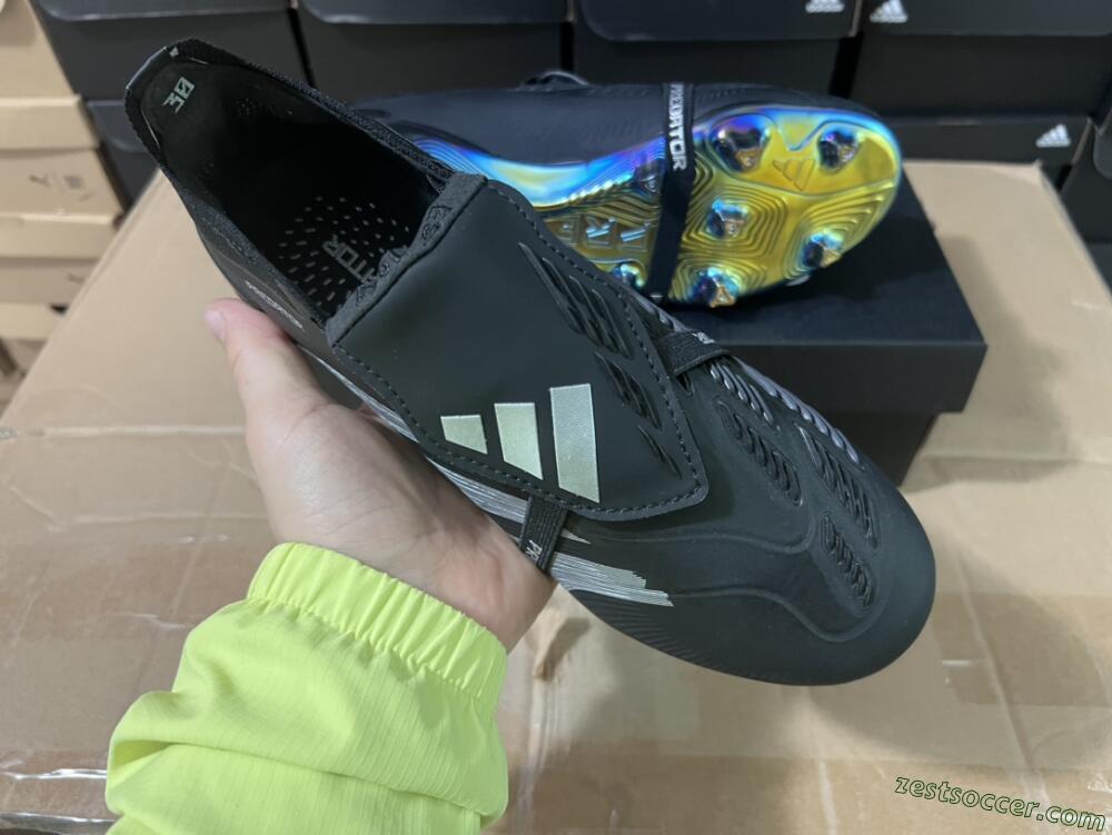 Adidas Predator Elite Foldover Tongue FG Low-Tops Soccer Cleats - Black/Silver/Gold