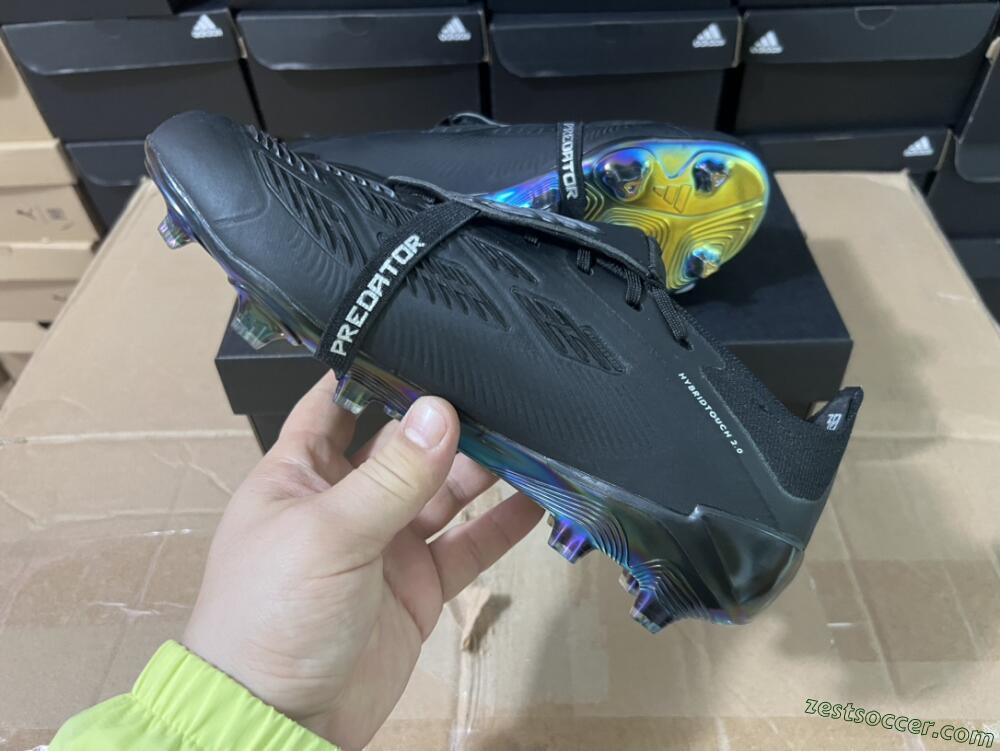 Adidas Predator Elite Foldover Tongue FG Low-Tops Soccer Cleats - Black/Silver/Gold