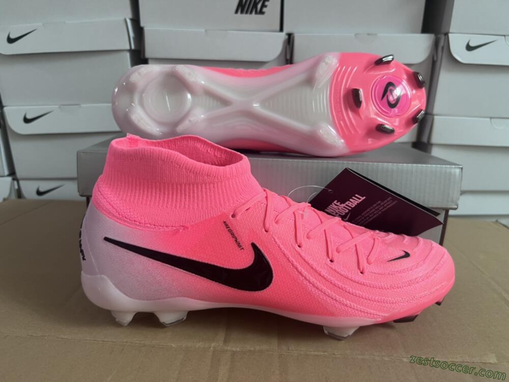 Nike Phantom Luna Elite FG High-Tops Soccer Cleats - Pink/Black