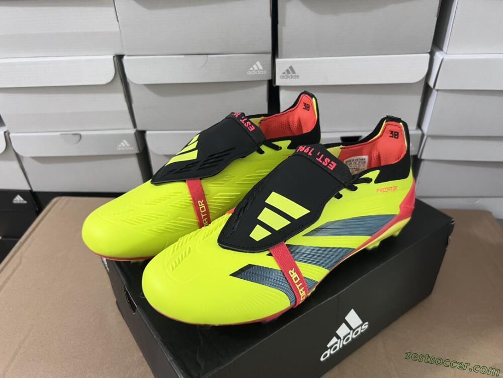 Adidas Predator Elite Foldover Tongue FG Low-Tops Soccer Cleats - Yellow/Black/Red