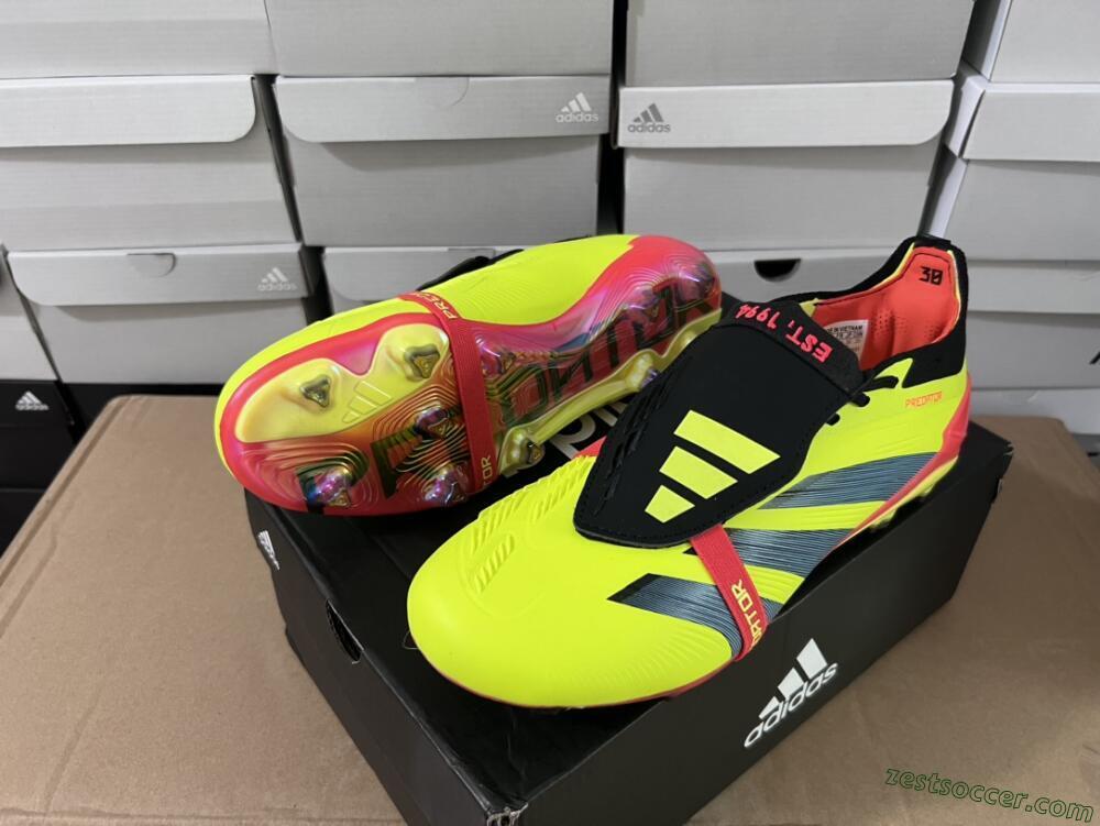 Adidas Predator Elite Foldover Tongue FG Low-Tops Soccer Cleats - Yellow/Black/Red