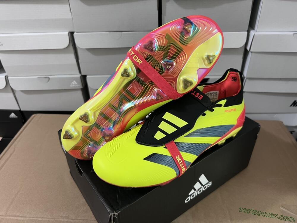 Adidas Predator Elite Foldover Tongue FG Low-Tops Soccer Cleats - Yellow/Black/Red
