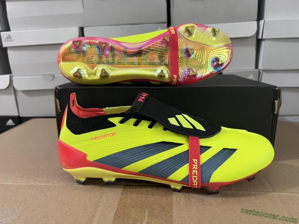 Adidas Predator Elite Foldover Tongue FG Low-Tops Soccer Cleats - Yellow/Black/Red