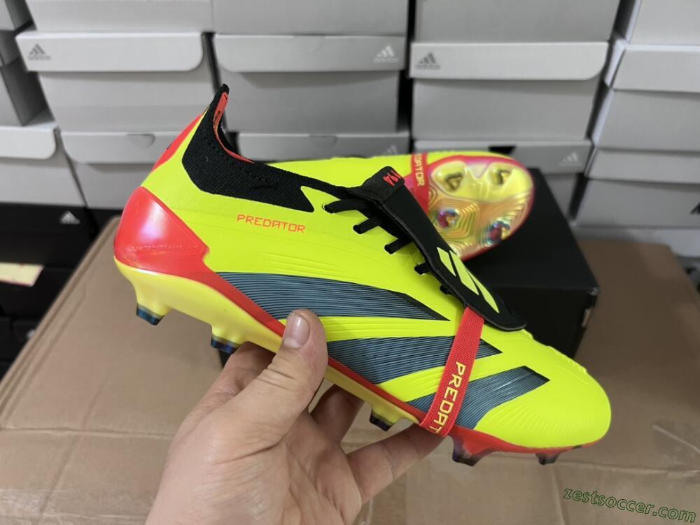 Adidas Predator Elite Foldover Tongue FG Low-Tops Soccer Cleats - Yellow/Black/Red