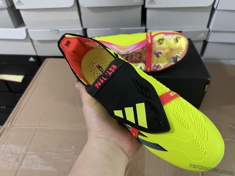 Adidas Predator Elite Foldover Tongue FG Low-Tops Soccer Cleats - Yellow/Black/Red