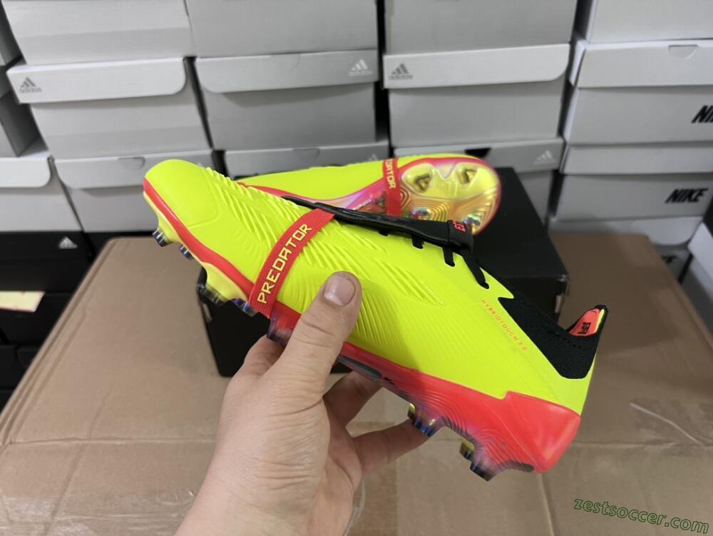 Adidas Predator Elite Foldover Tongue FG Low-Tops Soccer Cleats - Yellow/Black/Red