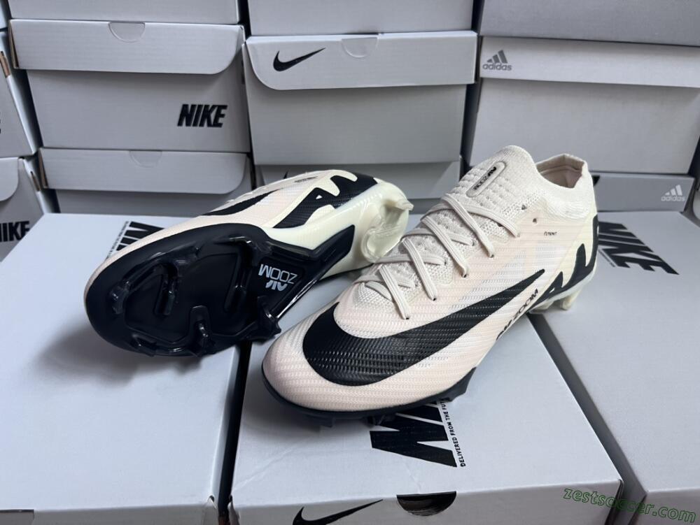 Nike Air Zoom Mercurial Vapor 15 Elite FG Low-Tops Soccer Cleats - Beige/Black