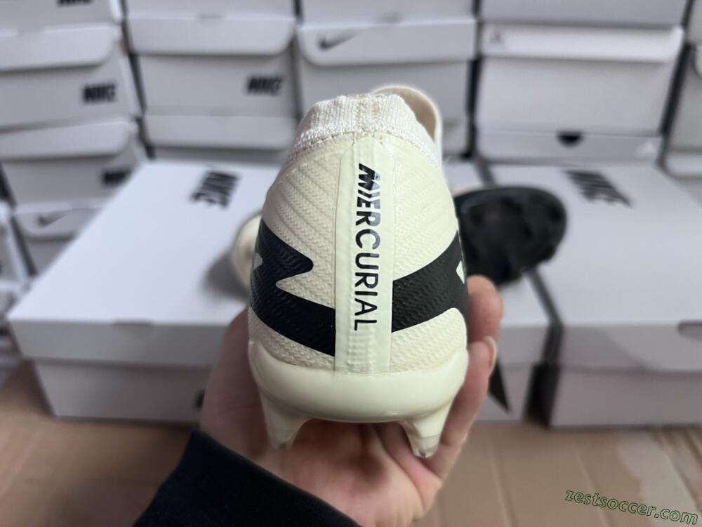 Nike Air Zoom Mercurial Vapor 15 Elite FG Low-Tops Soccer Cleats - Beige/Black