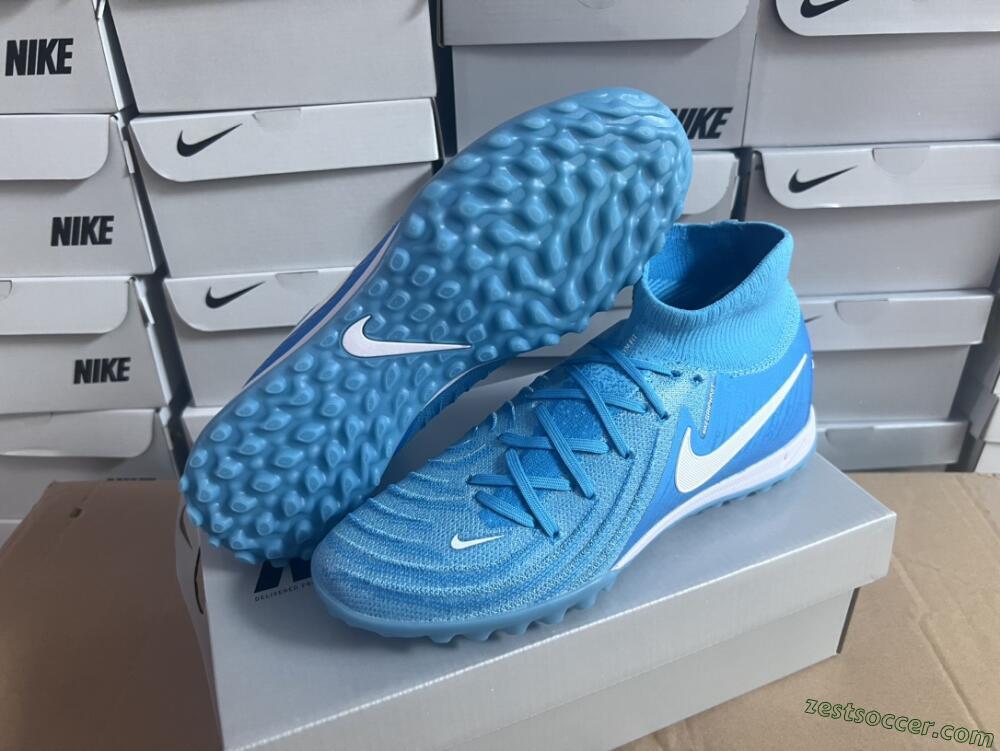Nike Phantom Luna Elite TF High-Tops Soccer Shoes - Jade/White/Blue