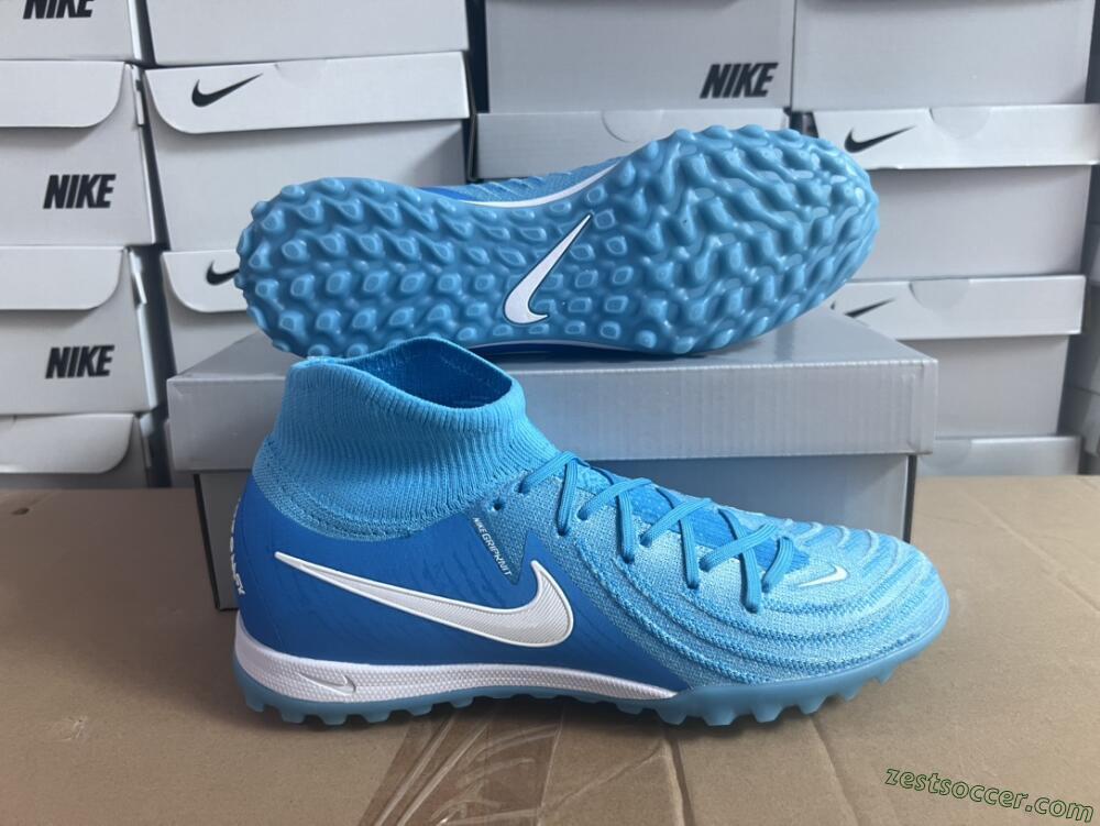 Nike Phantom Luna Elite TF High-Tops Soccer Shoes - Jade/White/Blue