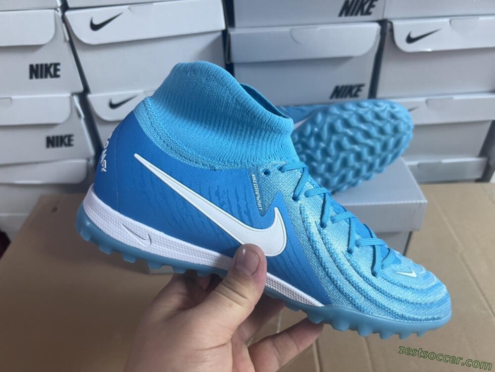 Nike Phantom Luna Elite TF High-Tops Soccer Shoes - Jade/White/Blue