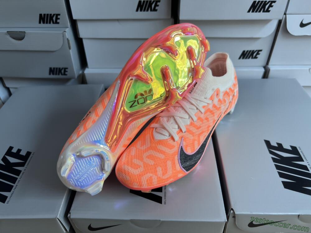 Nike Air Zoom Mercurial Vapor 15 Elite FG Low-Tops Soccer Cleats - White/Orange/Black