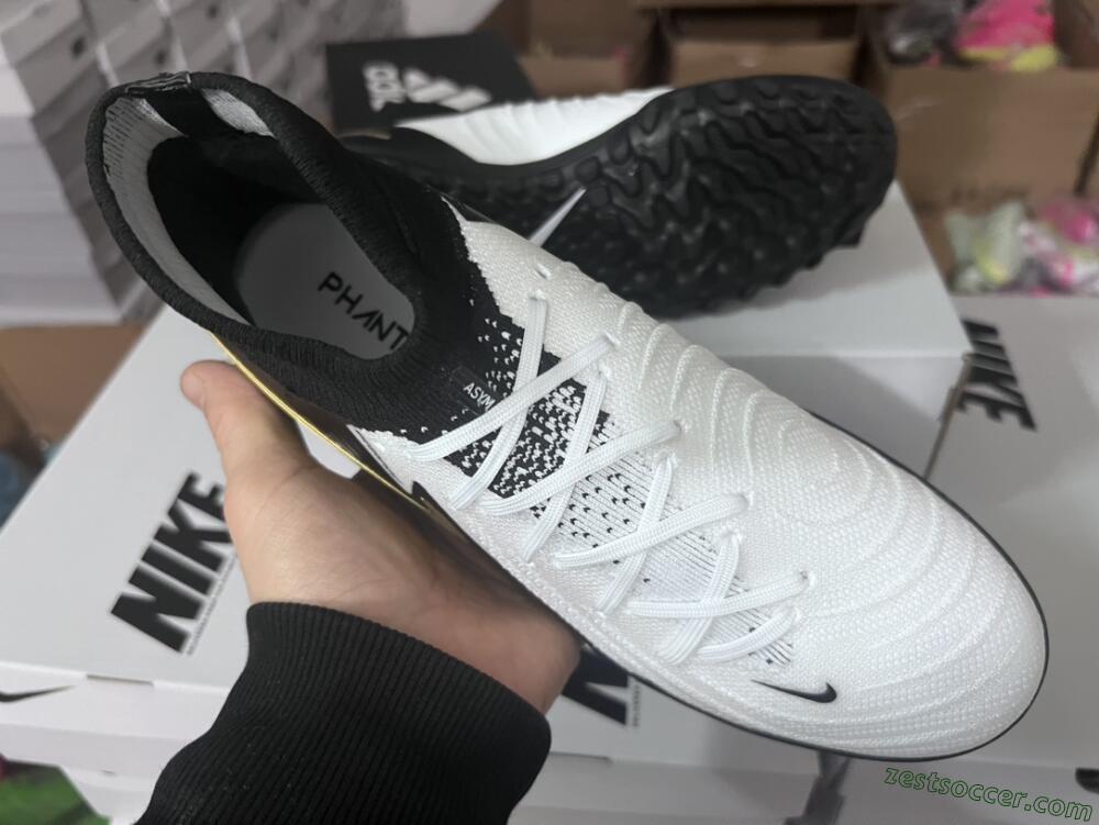 Nike Phantom Luna Elite NU FG High-Tops Soccer Cleats - White/Black/Gold