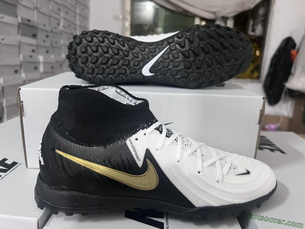 Nike Phantom Luna Elite NU FG High-Tops Soccer Cleats - White/Black/Gold