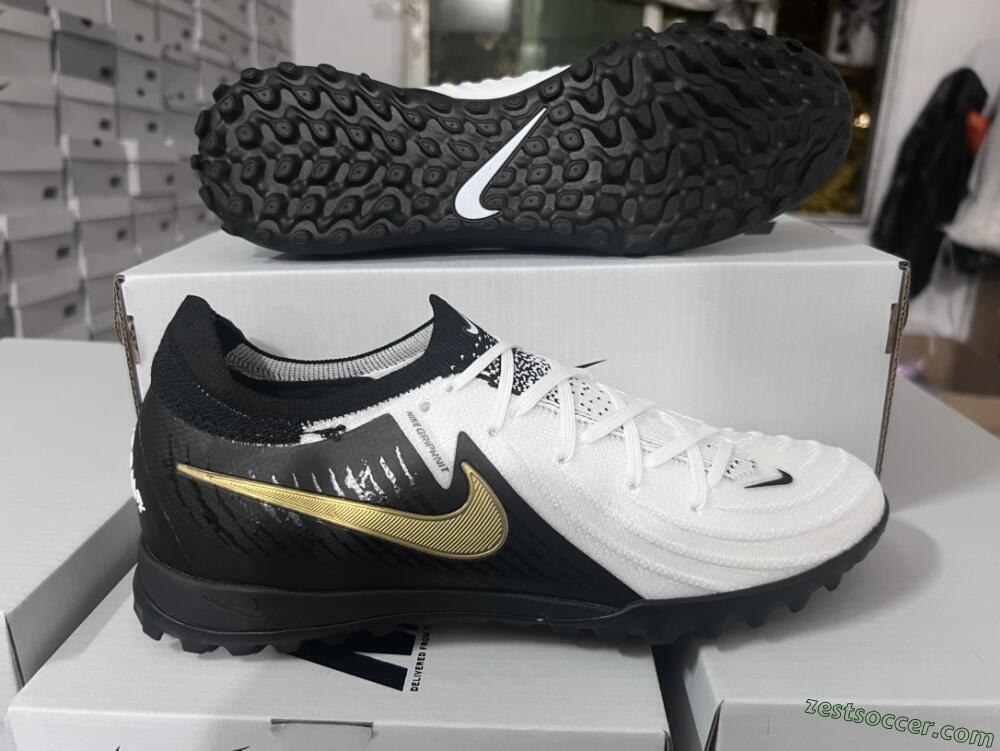Nike Phantom Luna Elite NU FG Low-Tops Soccer Cleats - White/Black/Gold