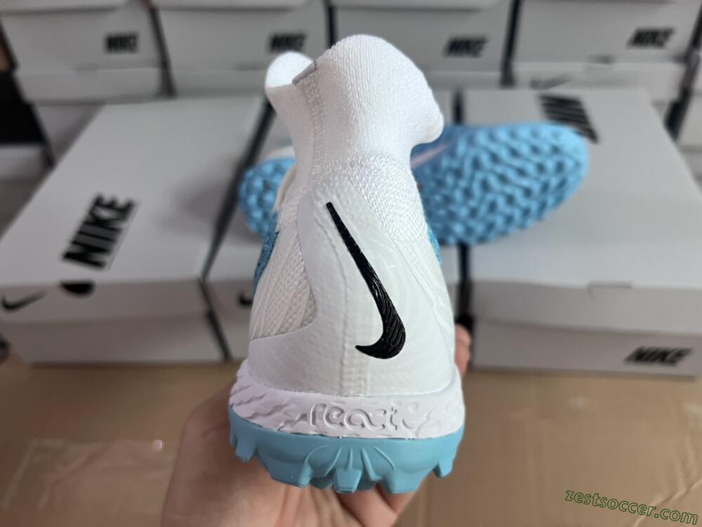 Nike Phantom GX Elite DF Link TF High-Tops Soccer Shoes - White/Blue/Pink