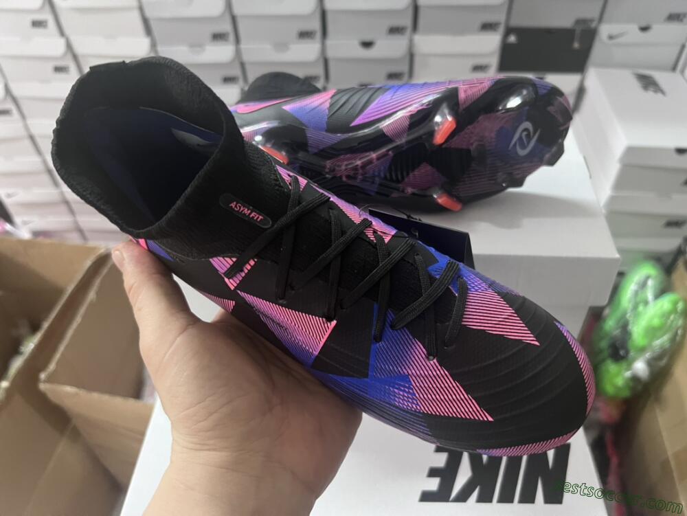 Nike Phantom Luna Elite FG High-Tops Soccer Cleats - Black/Pink/Blue/Orange