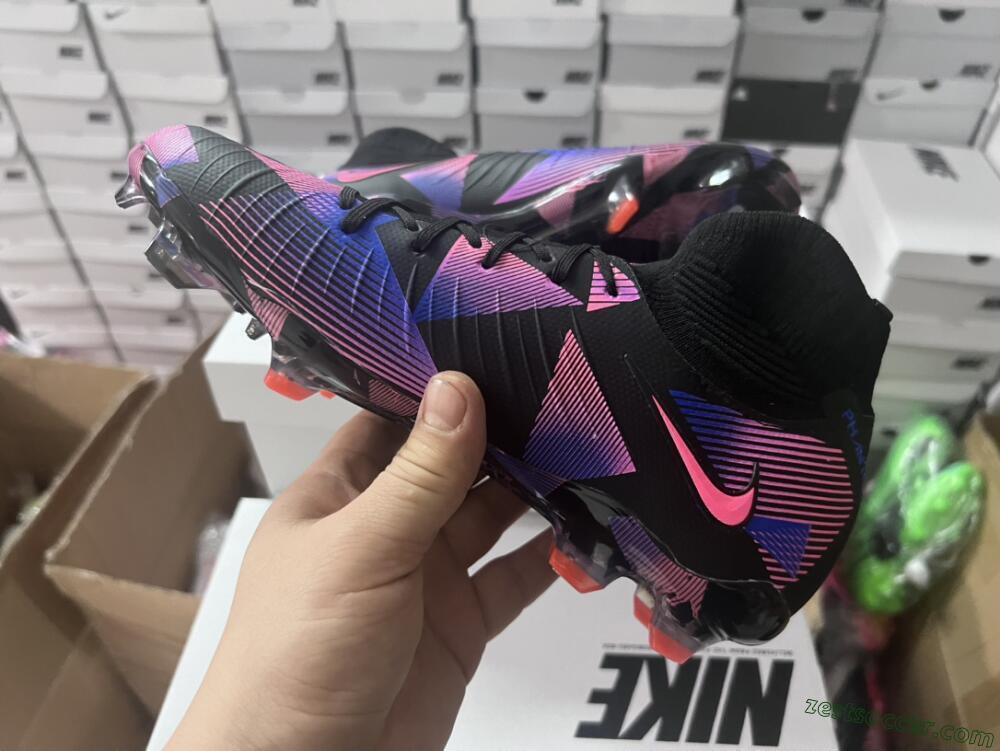 Nike Phantom Luna Elite FG High-Tops Soccer Cleats - Black/Pink/Blue/Orange