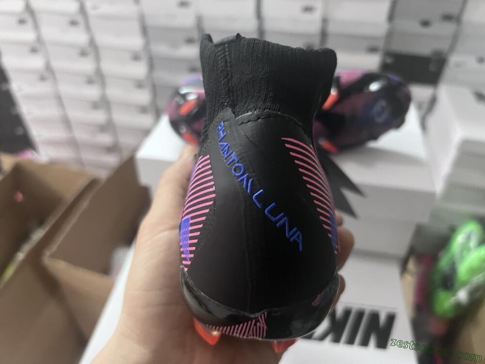 Nike Phantom Luna Elite FG High-Tops Soccer Cleats - Black/Pink/Blue/Orange