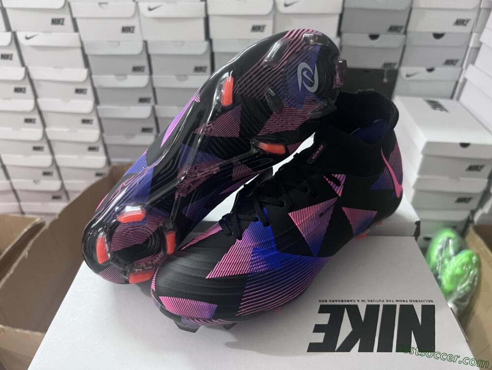 Nike Phantom Luna Elite FG High-Tops Soccer Cleats - Black/Pink/Blue/Orange