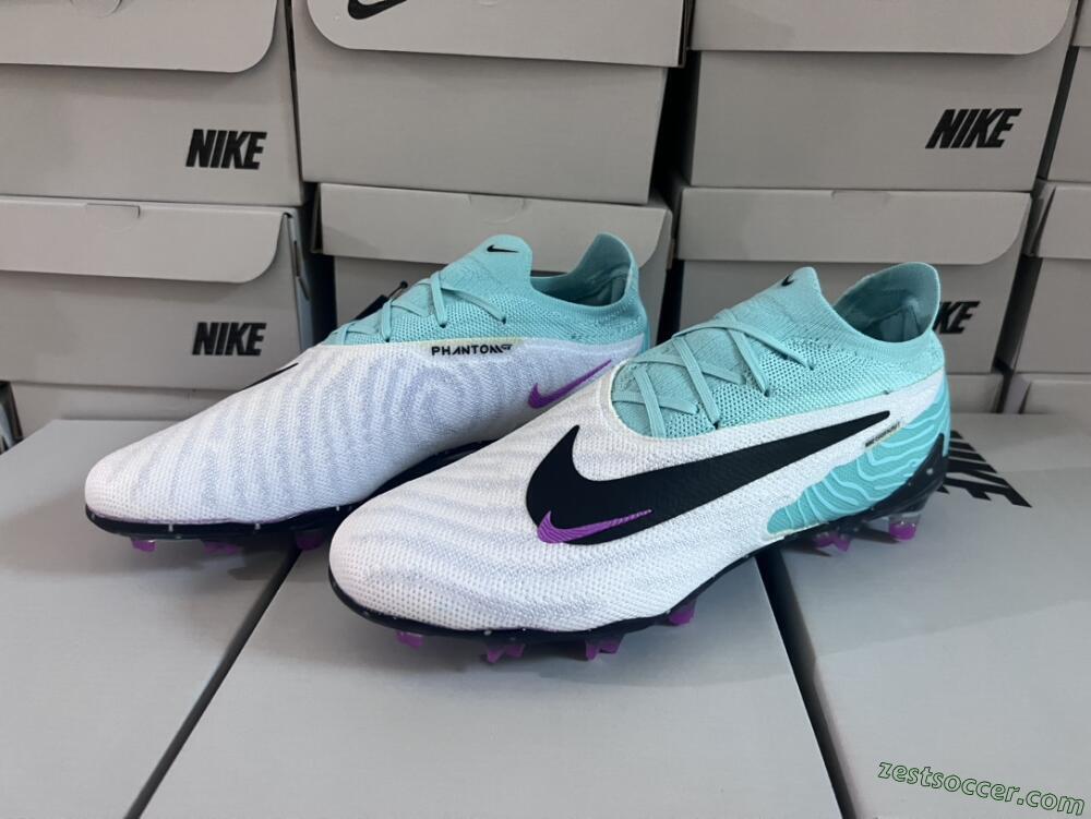 Nike Phantom GX Elite FG Low-Tops Soccer Cleats - Silver/Blue/Purple/Black