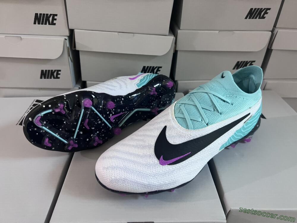Nike Phantom GX Elite FG Low-Tops Soccer Cleats - Silver/Blue/Purple/Black