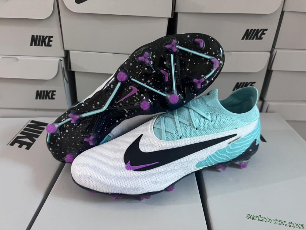 Nike Phantom GX Elite FG Low-Tops Soccer Cleats - Silver/Blue/Purple/Black