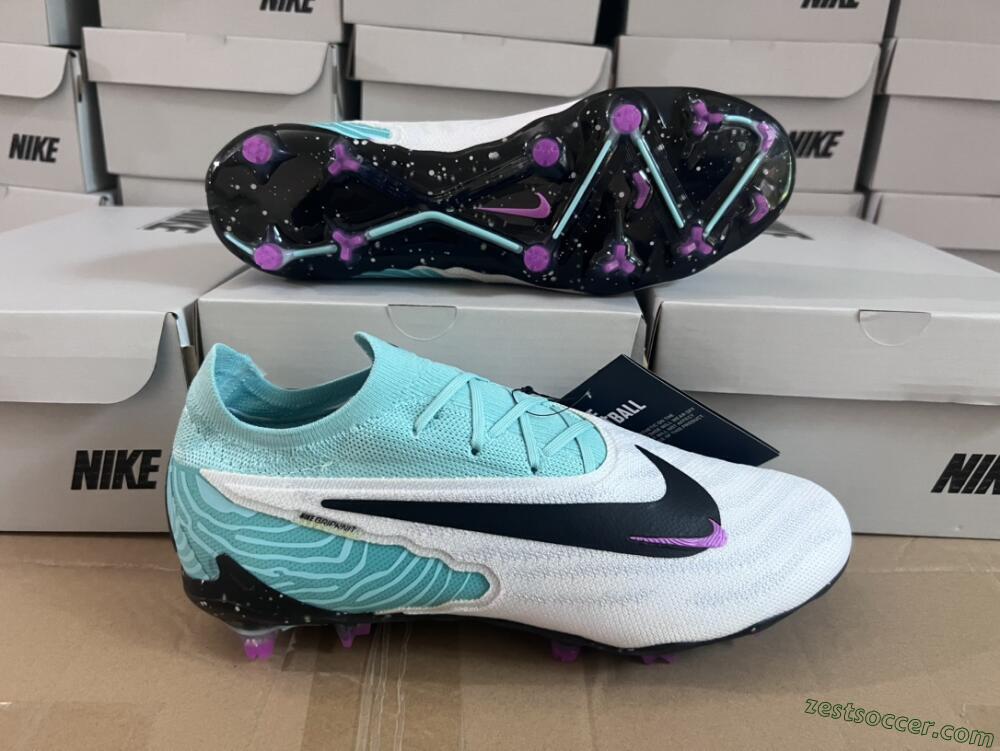 Nike Phantom GX Elite FG Low-Tops Soccer Cleats - Silver/Blue/Purple/Black