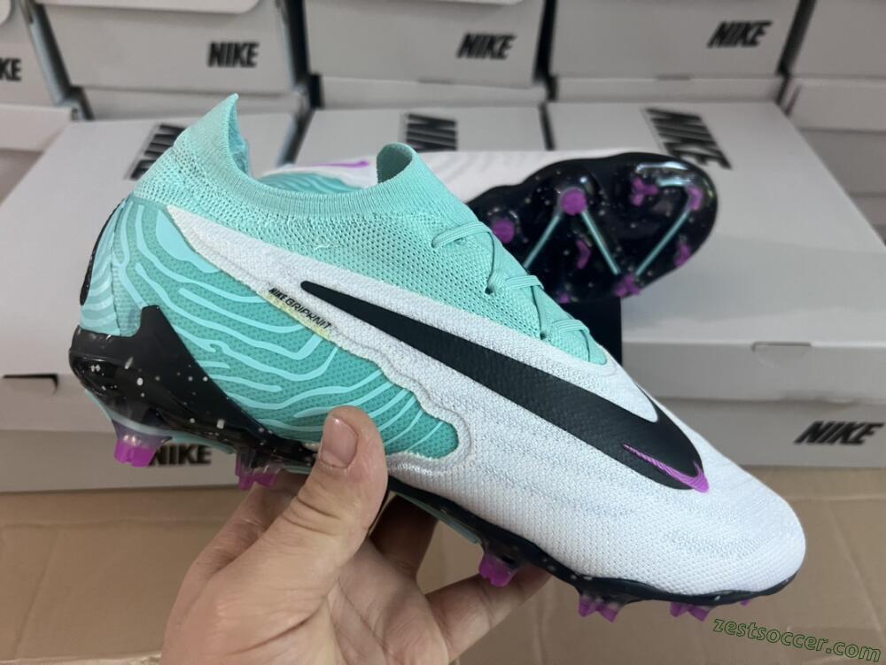 Nike Phantom GX Elite FG Low-Tops Soccer Cleats - Silver/Blue/Purple/Black