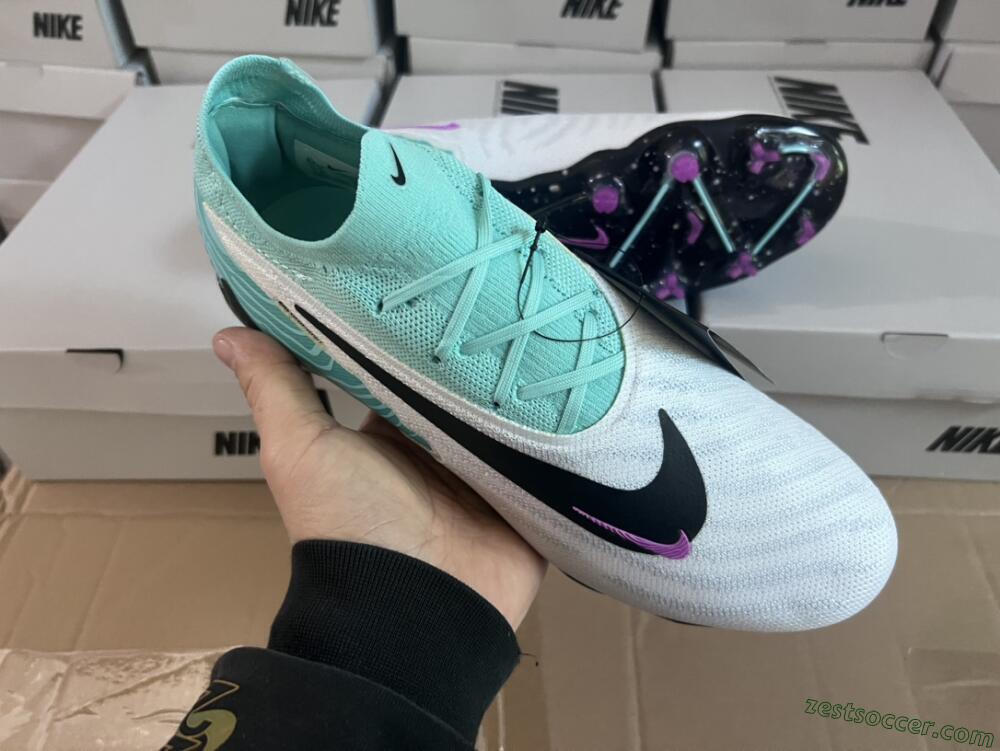 Nike Phantom GX Elite FG Low-Tops Soccer Cleats - Silver/Blue/Purple/Black