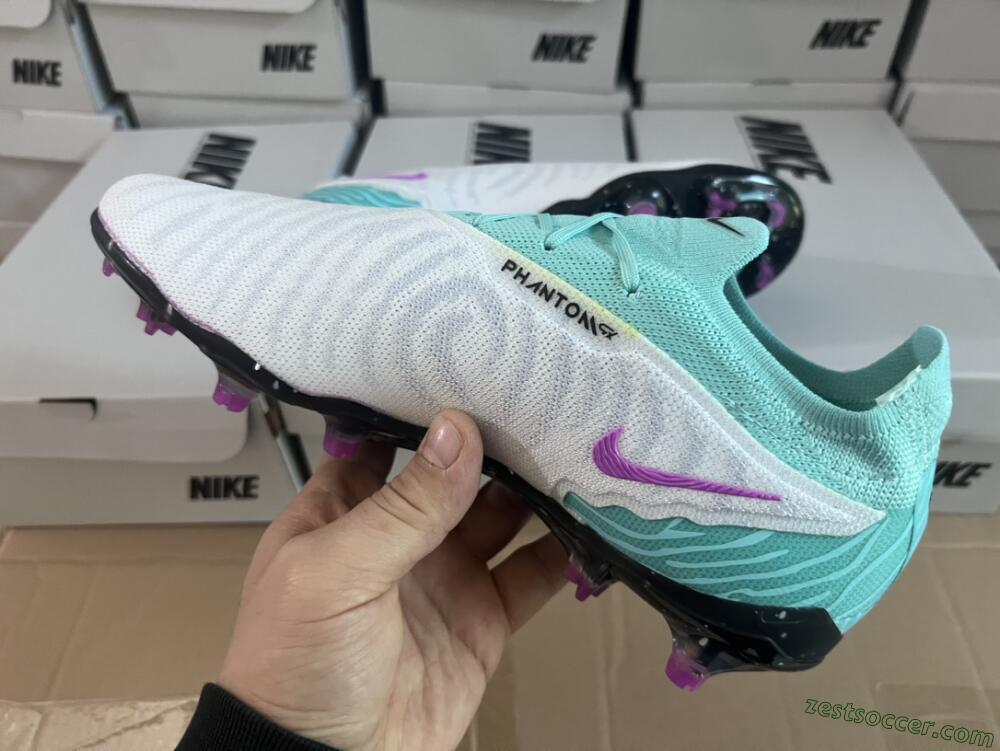 Nike Phantom GX Elite FG Low-Tops Soccer Cleats - Silver/Blue/Purple/Black