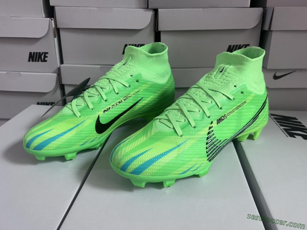 Nike Air Zoom Mercurial Superfly 9 Elite FG High-Tops Soccer Cleats - Green/Black