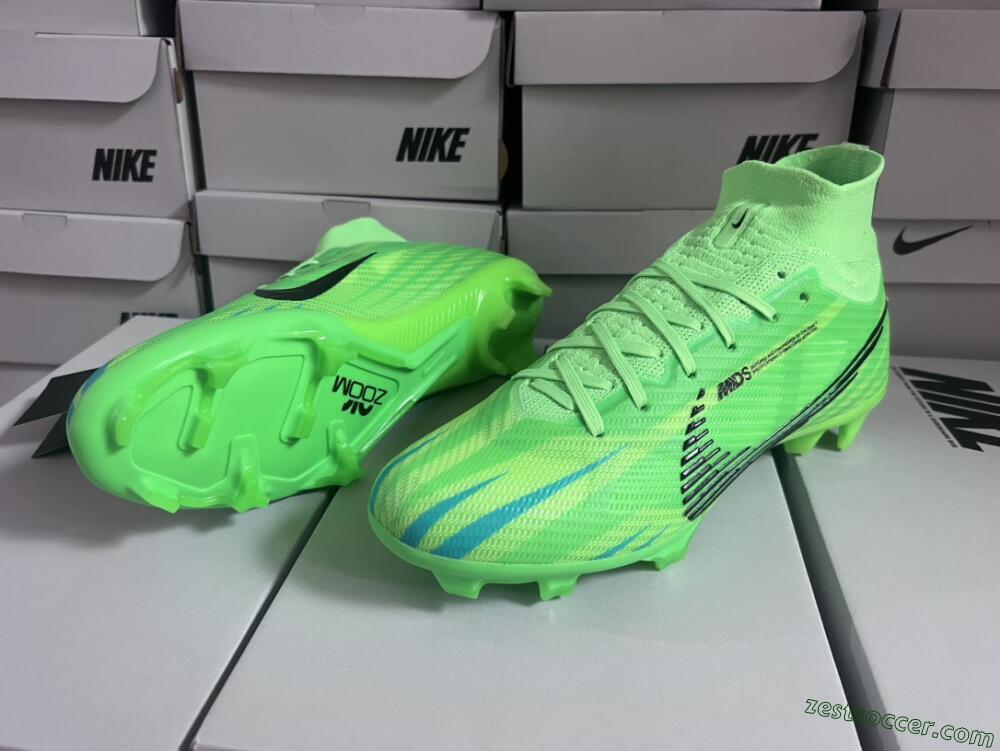 Nike Air Zoom Mercurial Superfly 9 Elite FG High-Tops Soccer Cleats - Green/Black