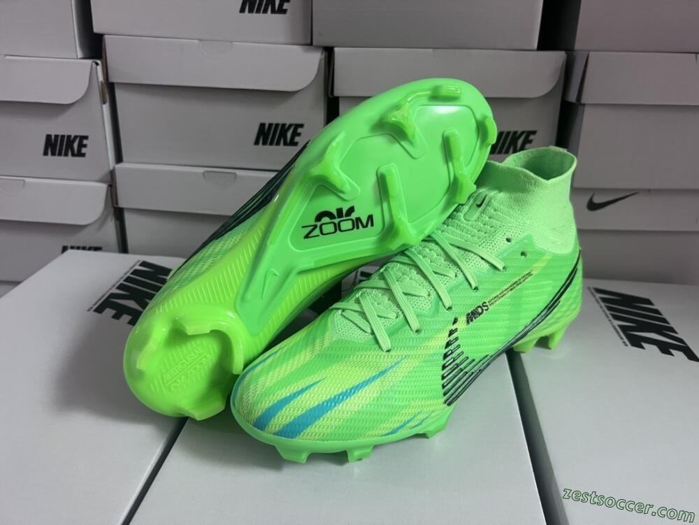 Nike Air Zoom Mercurial Superfly 9 Elite FG High-Tops Soccer Cleats - Green/Black