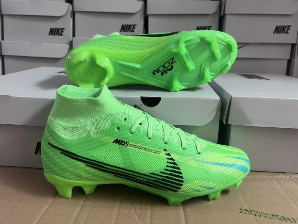 Nike Air Zoom Mercurial Superfly 9 Elite FG High-Tops Soccer Cleats - Green/Black