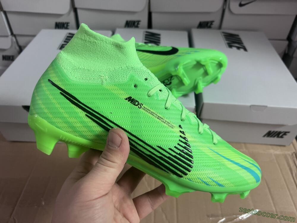 Nike Air Zoom Mercurial Superfly 9 Elite FG High-Tops Soccer Cleats - Green/Black