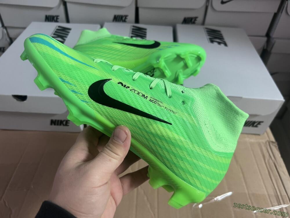 Nike Air Zoom Mercurial Superfly 9 Elite FG High-Tops Soccer Cleats - Green/Black