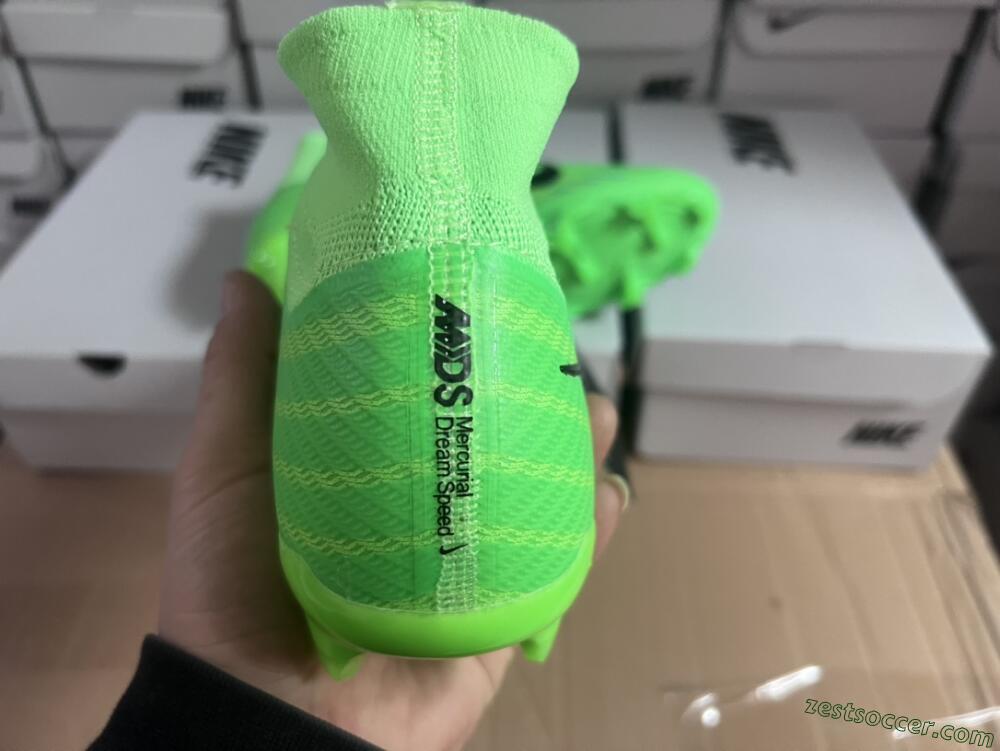 Nike Air Zoom Mercurial Superfly 9 Elite FG High-Tops Soccer Cleats - Green/Black