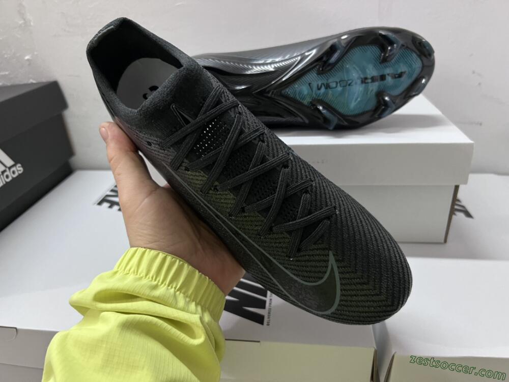 Nike Air Zoom Mercurial Vapor 16 Elite FG Low-Tops Soccer Cleats - Black/Blue/Jade