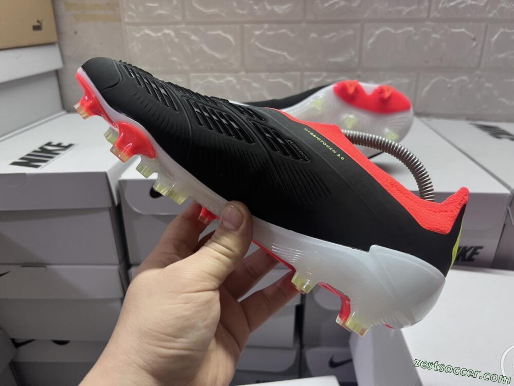 Adidas Predator Elite Laceless FG Low-Tops Soccer Cleats - Black/White/Red