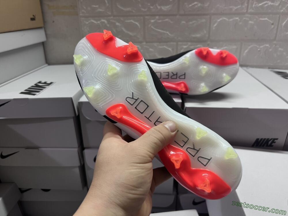 Adidas Predator Elite Laceless FG Low-Tops Soccer Cleats - Black/White/Red